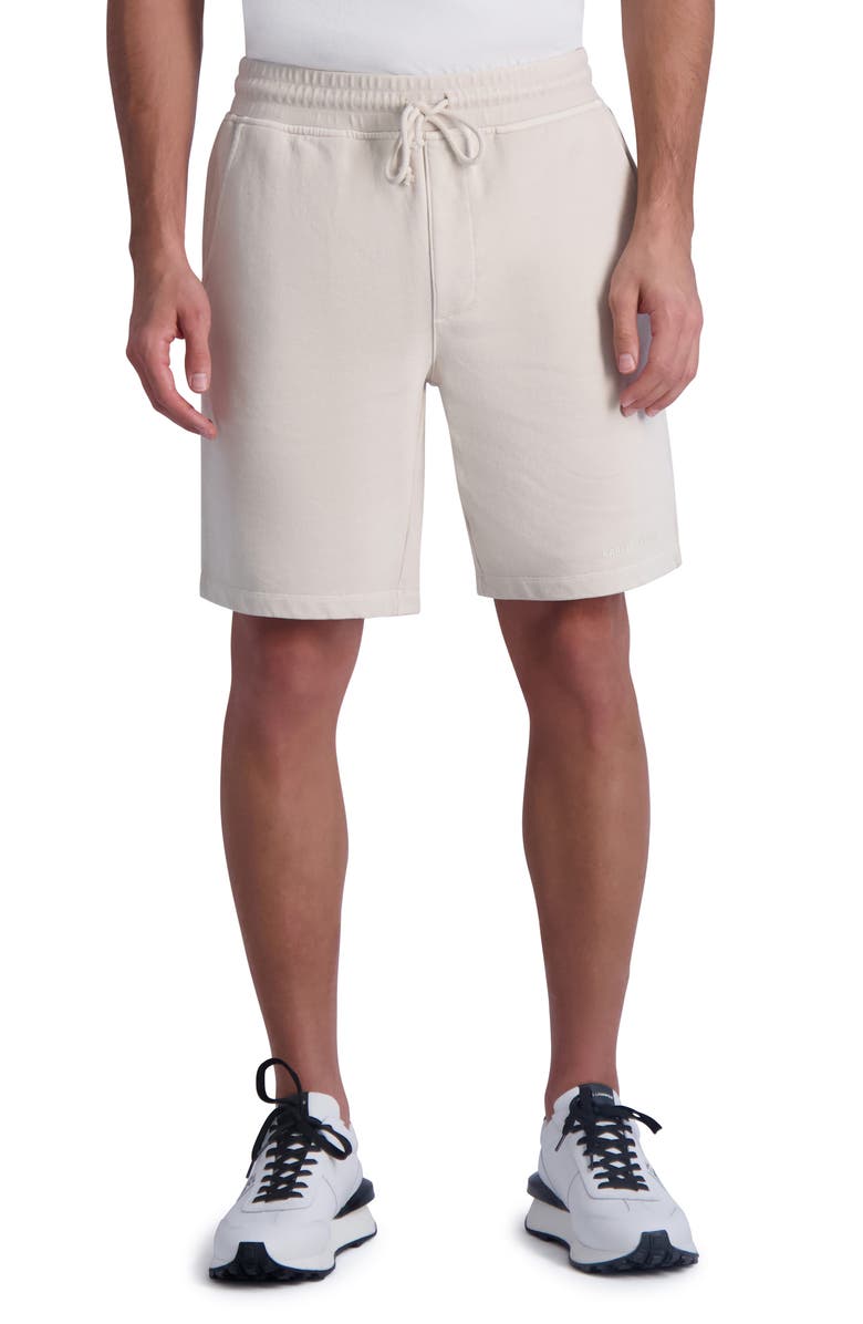 KARL LAGERFELD PARIS Drawstring Sweat Shorts, Main, color, 