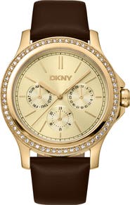 DKNY 316L Leather Strap Watch