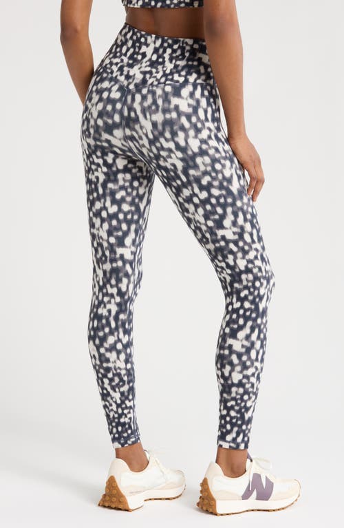 Zella Studio Luxe Print High Waist Pocket 7/8 Leggings In Navy Tortoise Shell