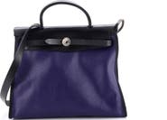 Pre-Owned Hermes Herbag Zip Berline Vache Canvas and Leather 31
