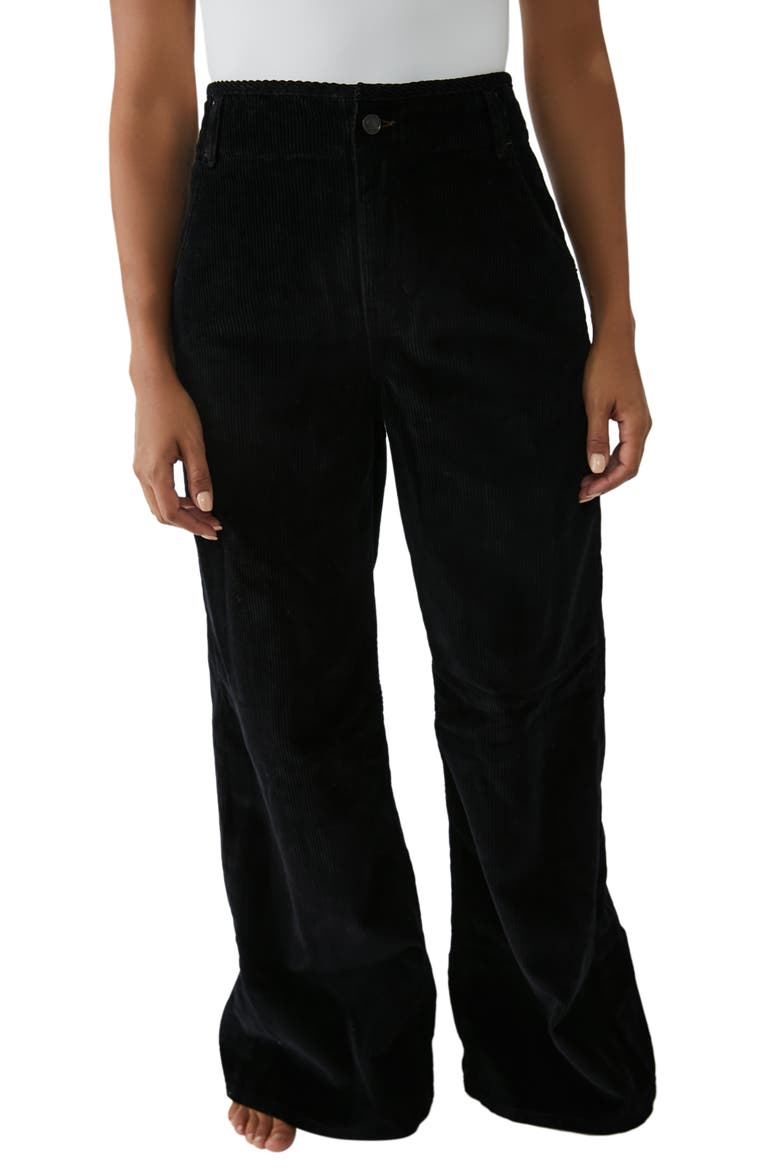 We the Free Harlow Wide Leg Corduroy Pants, Main, color, BLACK