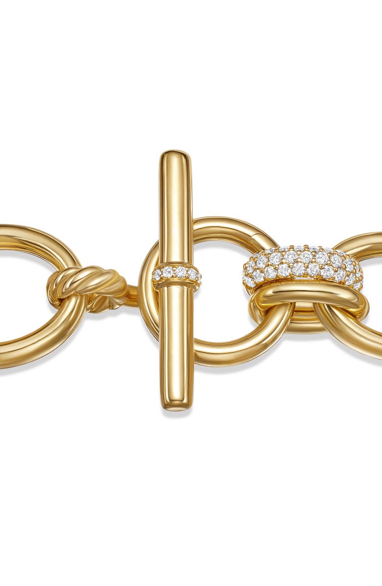 David Yurman Mercer Mixed Link Bracelet, Alternate, color, 18K Yellow Gold/ Diamond