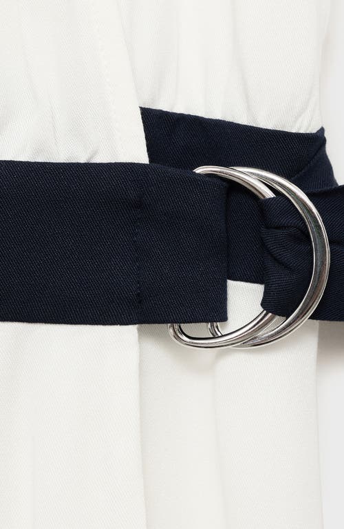 Mango Sleeveless Belted Midi Dress In White