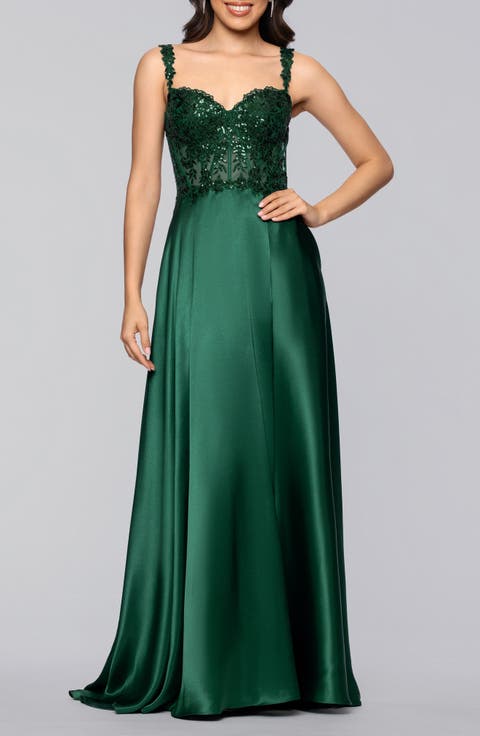 Sequin Satin Gown