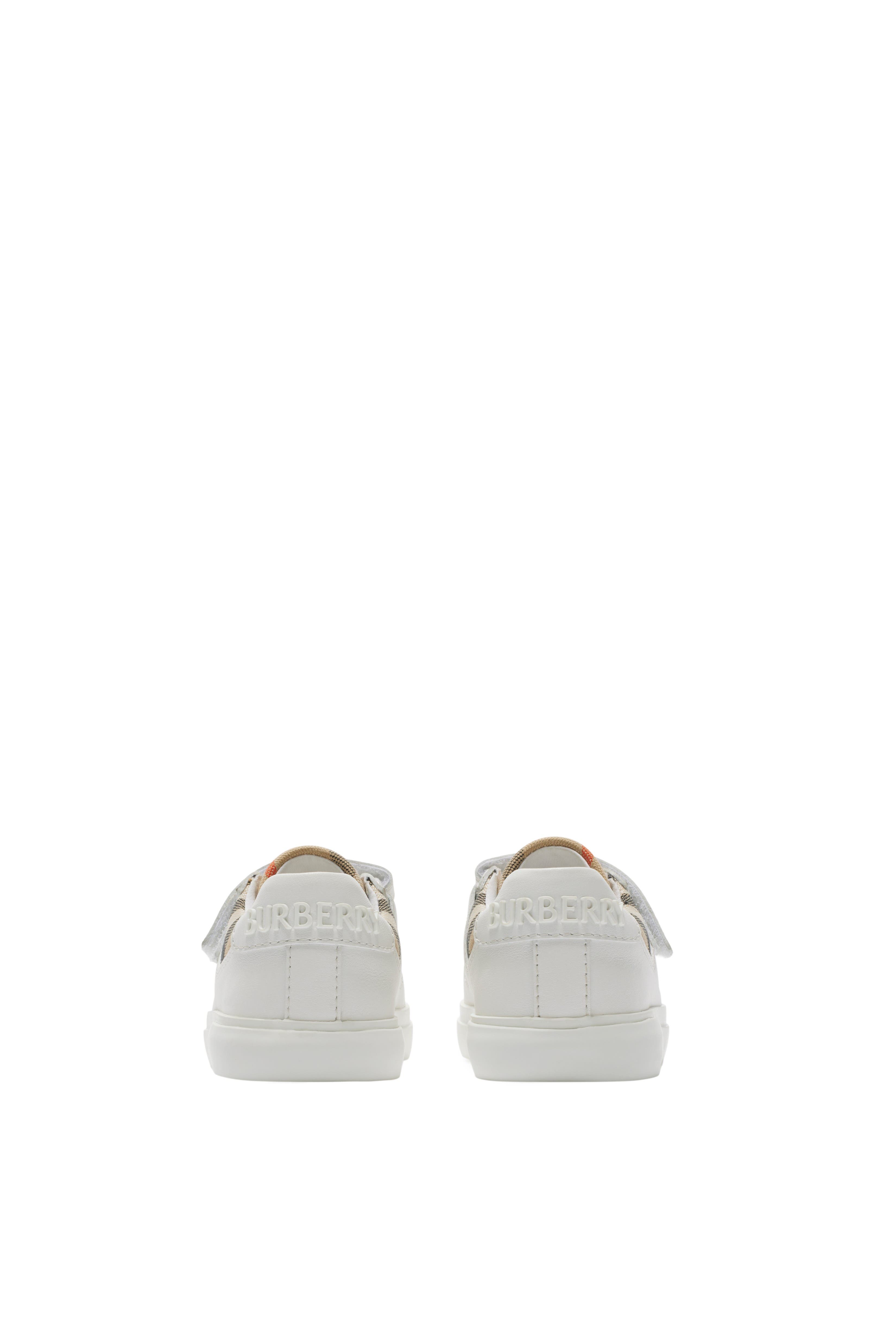 Check and Leather Sneakers, Alternate, color, Sand beige