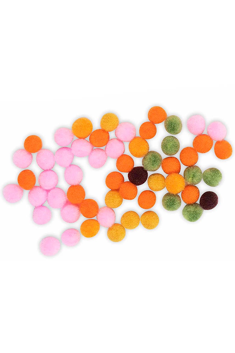 Pom Art Kit, Fuzzy Mushroom, Diy Peel & Stick Craft Set, Alternate, color, Multicolored