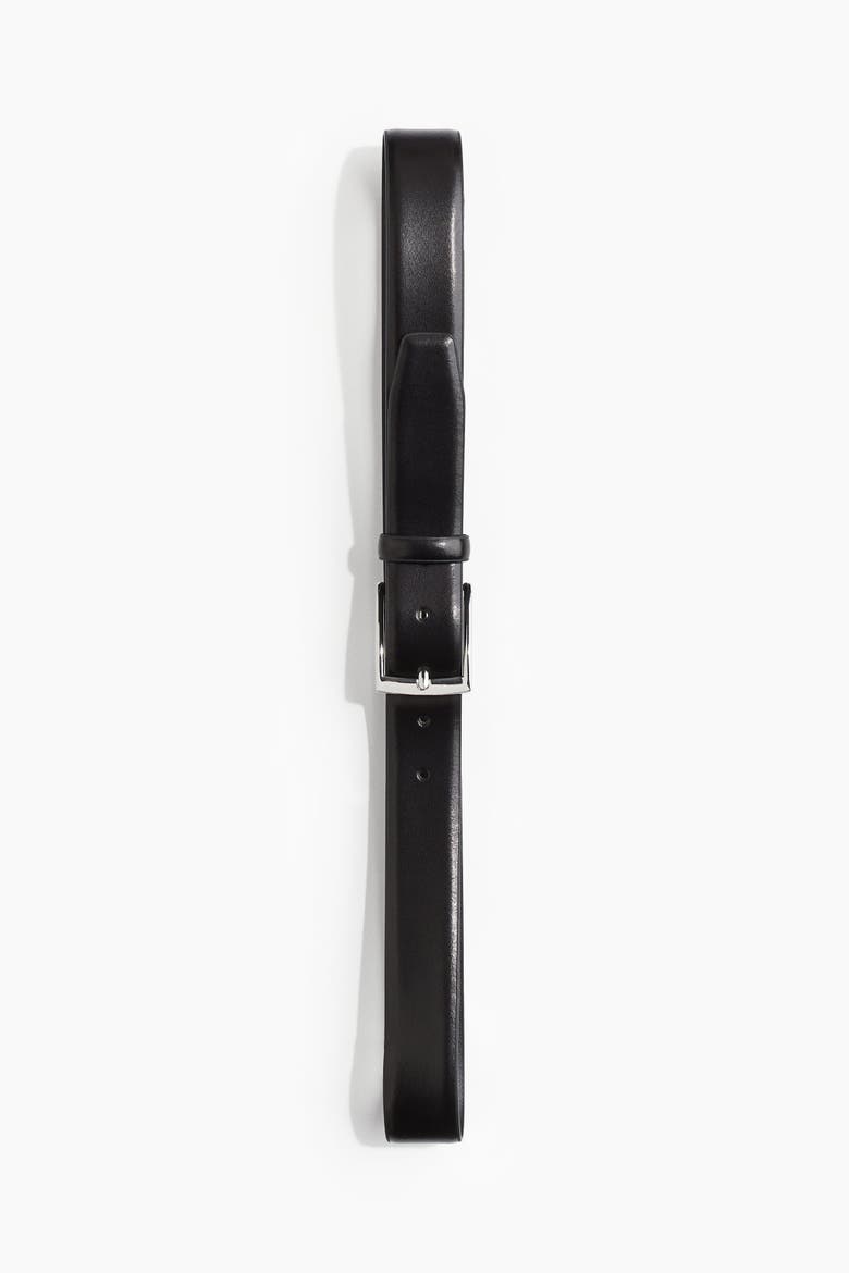 Leather Belt, Main, color, Black