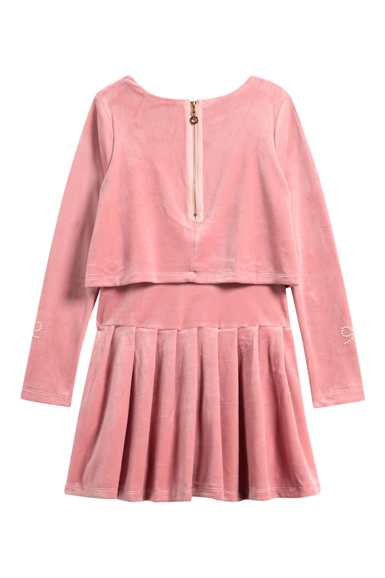 Kids' Bow Embellished Mock Two-Piece Dress, Alternate, color, SWEET PINK