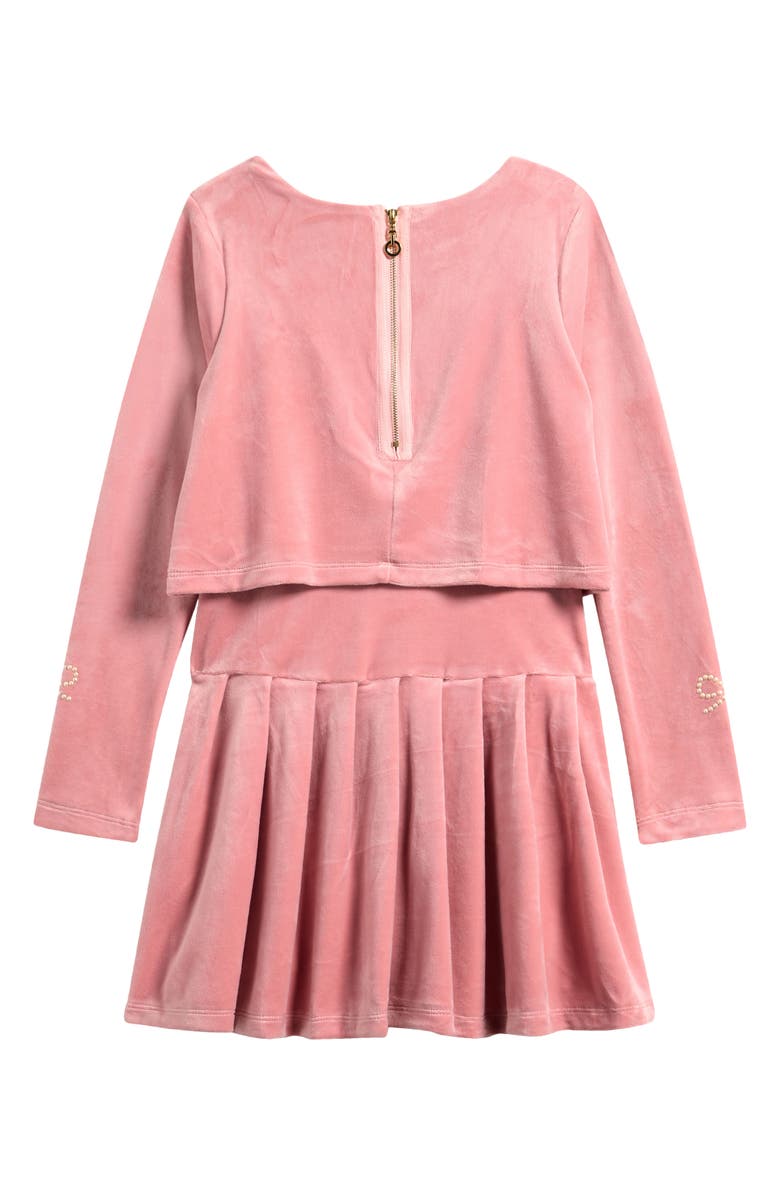 Truly Me Kids' Bow Embellished Mock Two-Piece Dress, Alternate, color, Sweet Pink