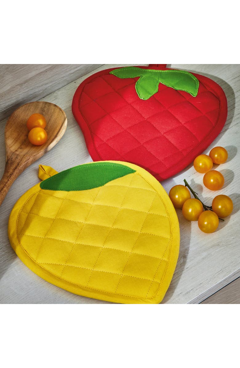 tag Lemon Potholder/Trivet Yellow Multi Cotton Summer, Alternate, color, Yellow