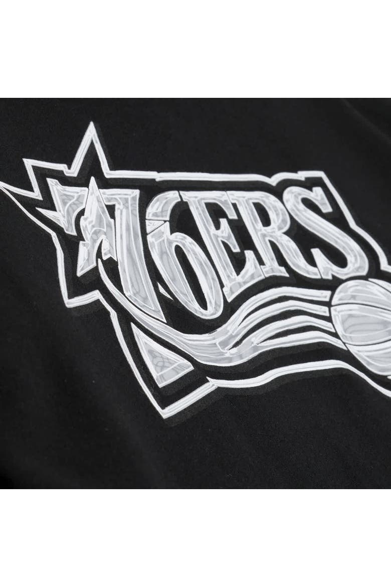 Men's Mitchell & Ness Black Philadelphia 76ers Chrome Hoodie, Alternate, color, Black
