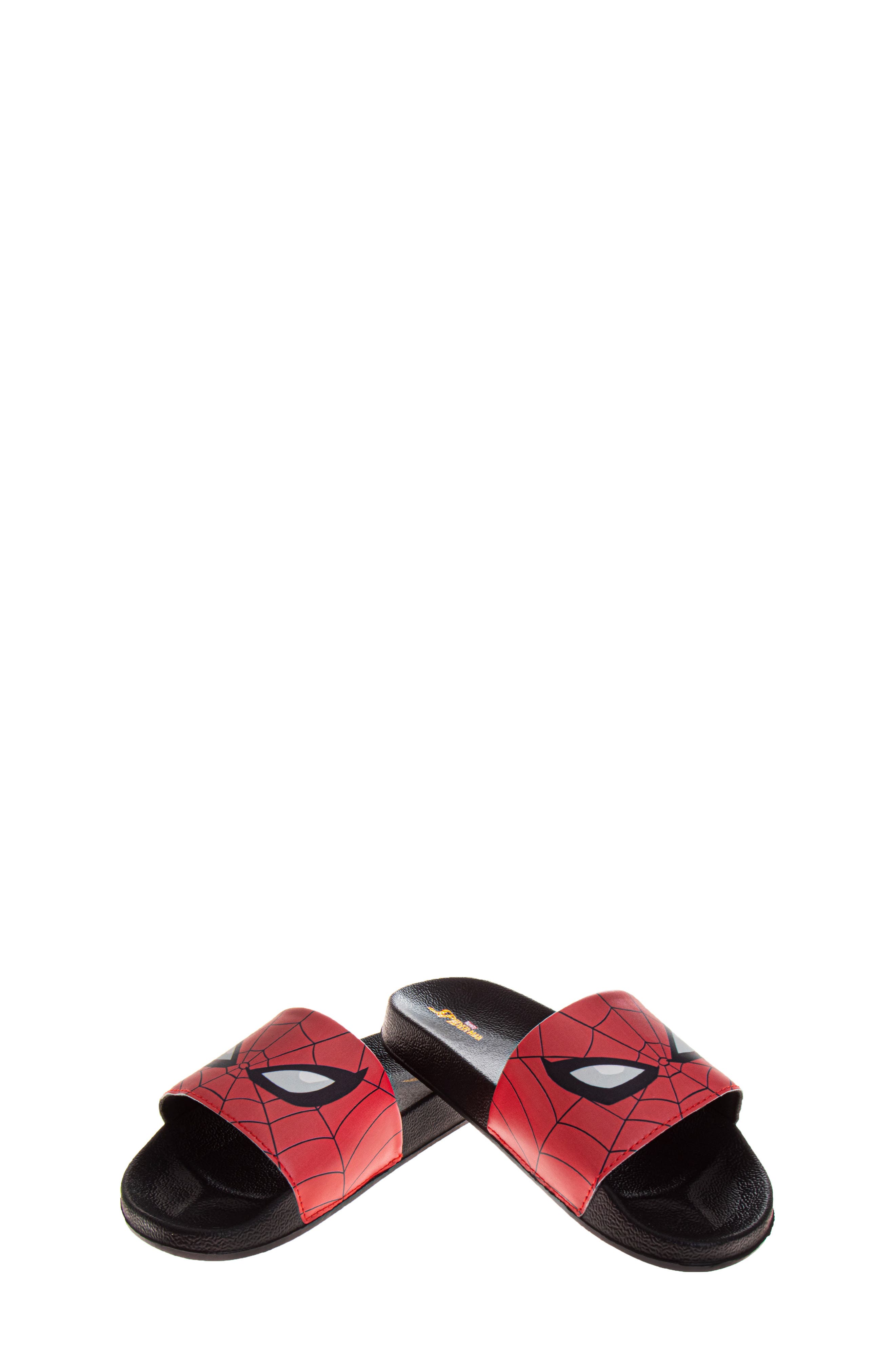 JOSMO x Marvel<sup>®</sup> Kids' Spider-Man Slide Sandal, Alternate, color, Black/Red