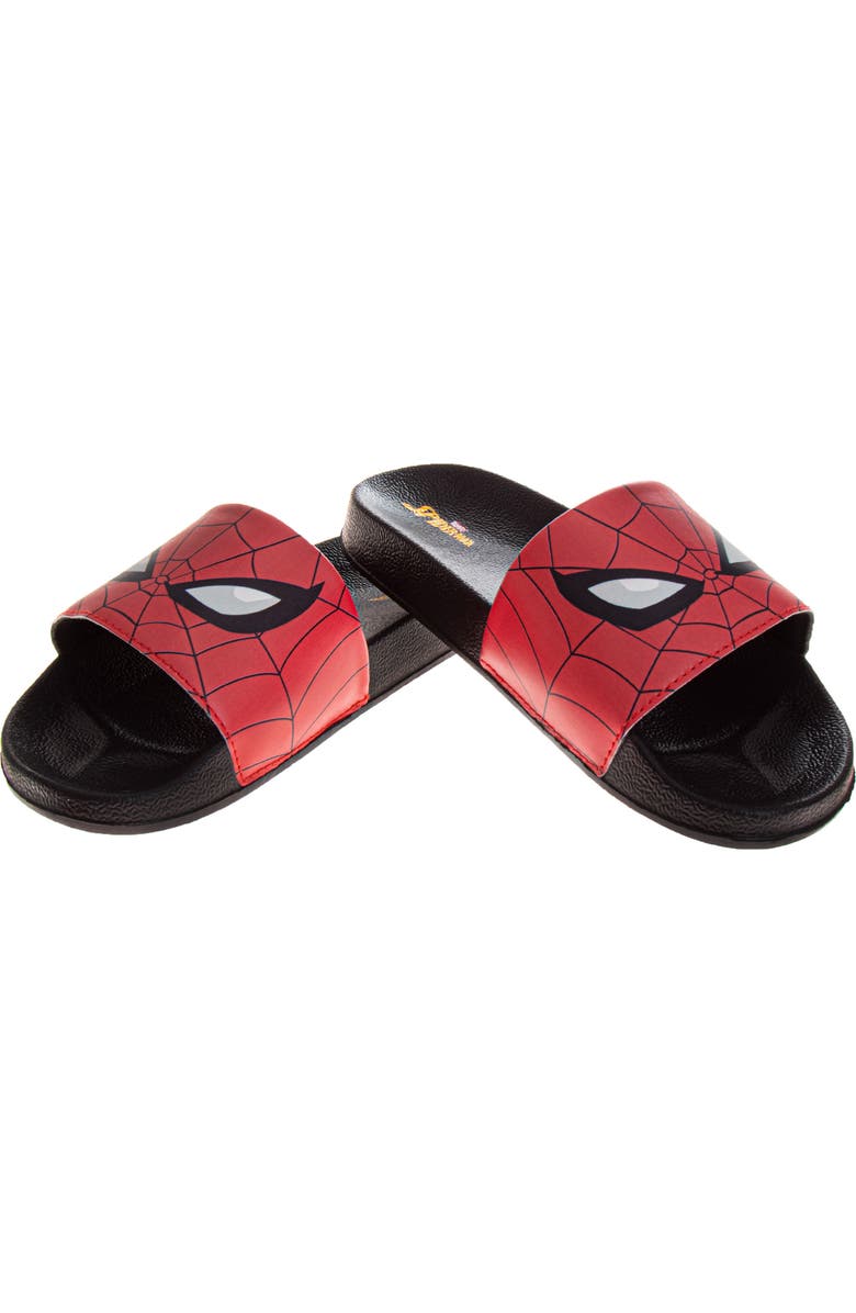 JOSMO x Marvel<sup>®</sup> Kids' Spider-Man Slide Sandal, Alternate, color, Black/Red
