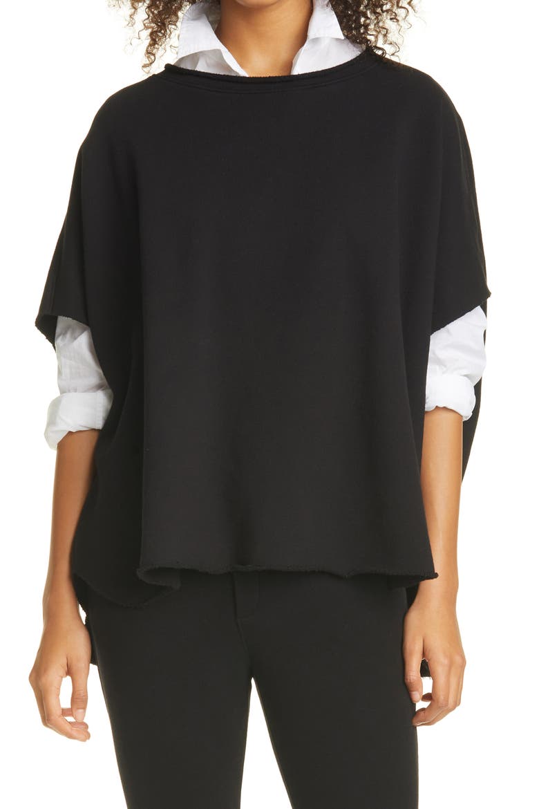 Olive Triple Fleece Original Capelet, Main, color, BLACK