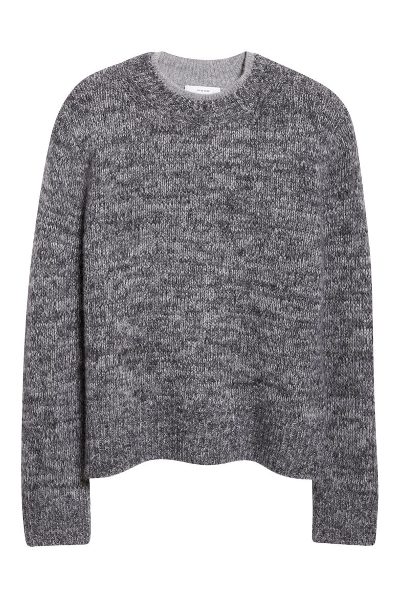Marled Crewneck Sweater, Alternate, color, MEDIUM HEATHER GREY COMBO