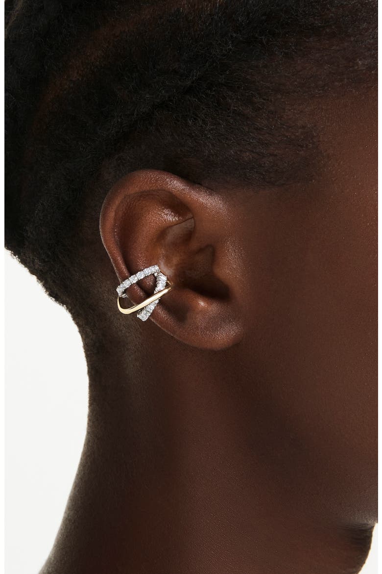 Hyperbola Ear Cuffs, Alternate, color, GOLD/ WHITE