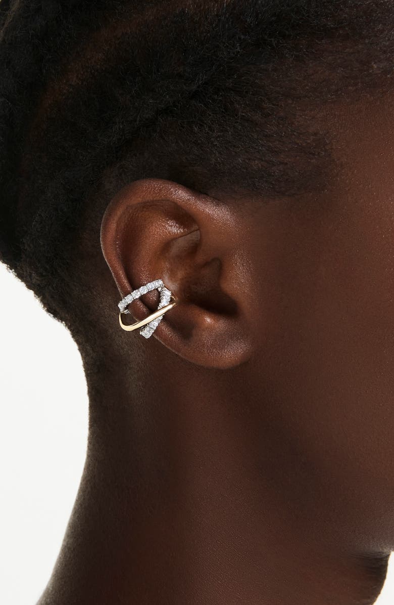 Swarovski Hyperbola Ear Cuffs, Alternate, color, Gold/ White