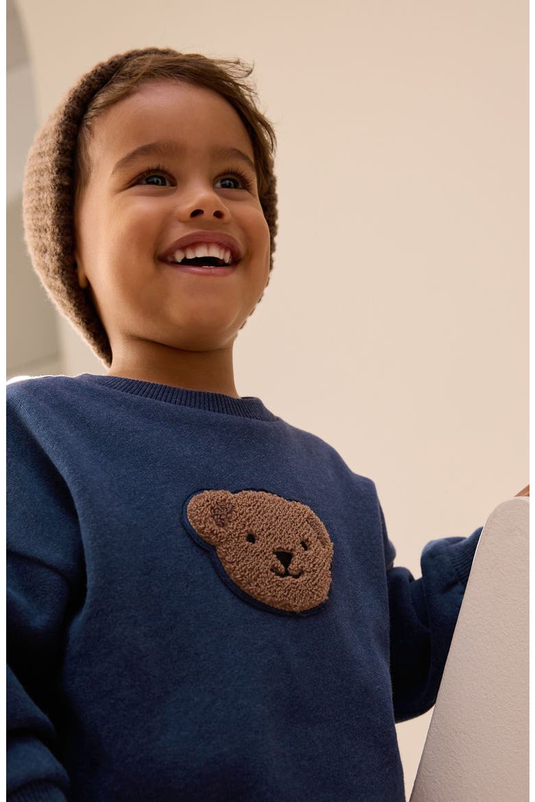 Kids' Bear Appliqué Sweatshirt, Alternate, color, BLUE