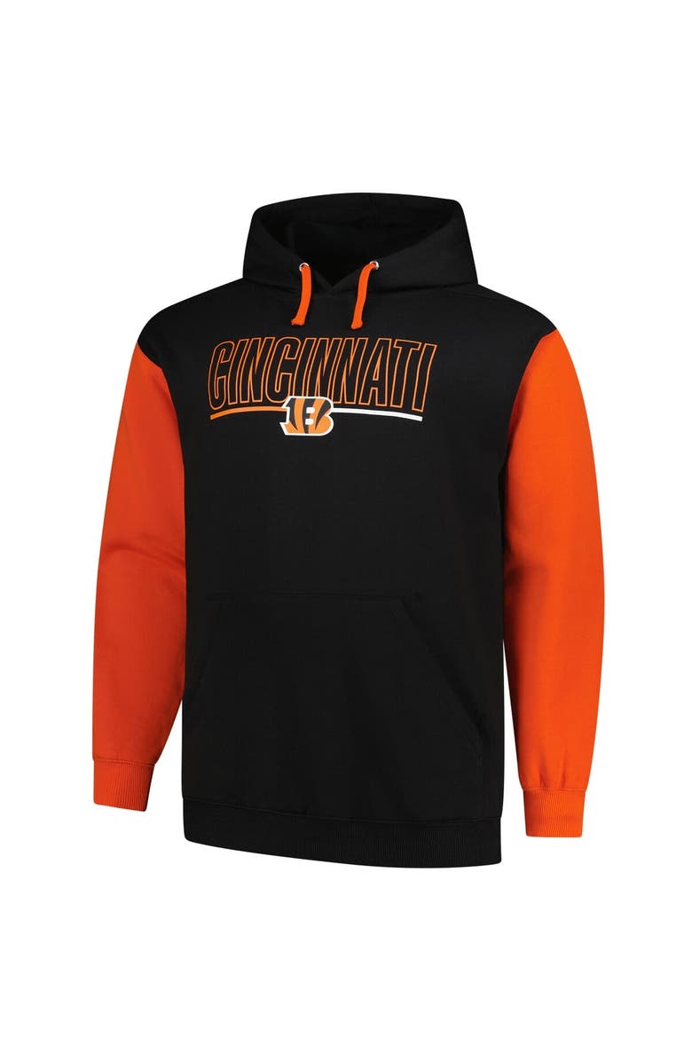 FANATICS Men's Fanatics Black Cincinnati Bengals Big & Tall Outline Pullover Hoodie, Alternate, color,