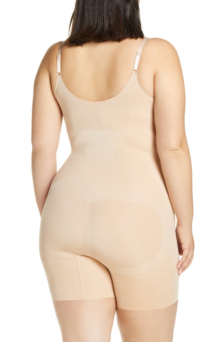 SPANX<sup>®</sup> SPANXsculpt<sup>™</sup> OnCore Open Bust Mid Thigh Bodysuit, Alternate, color, Soft Nude