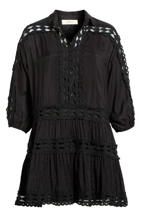 Lace Trim Cover-Up Dress