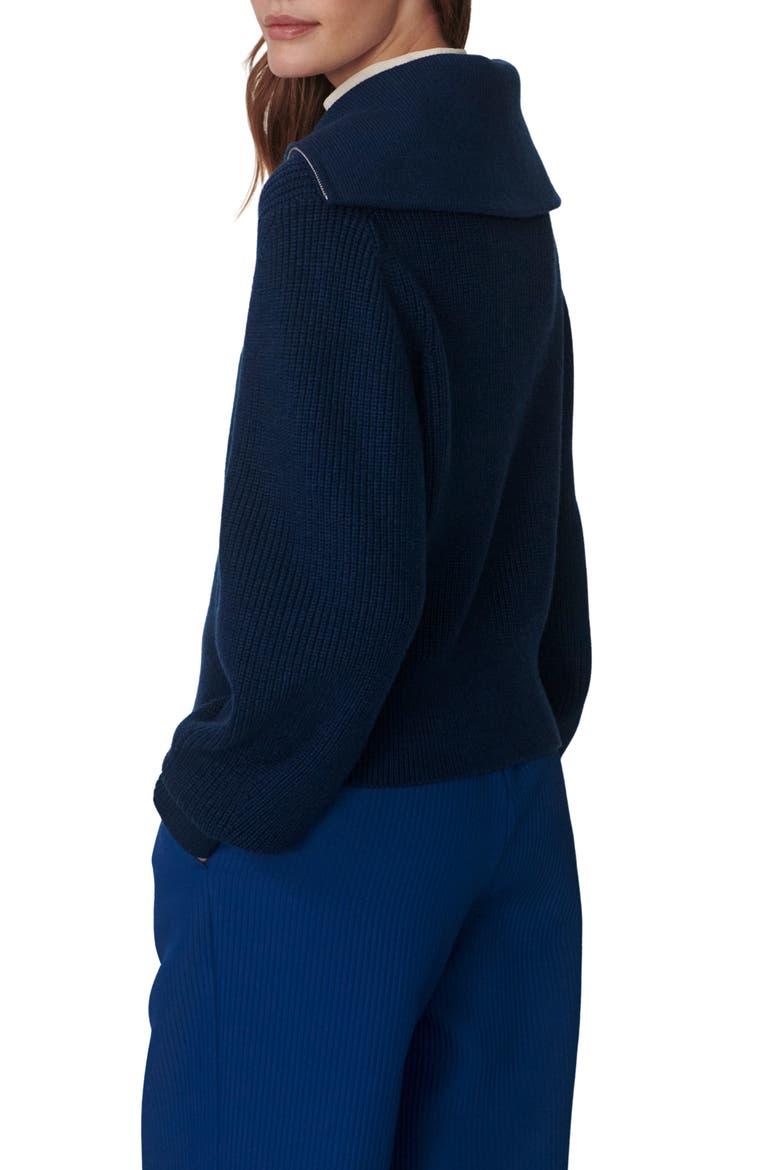 Maura Rib Half Zip Sweater, Alternate, color, SEA BLUE