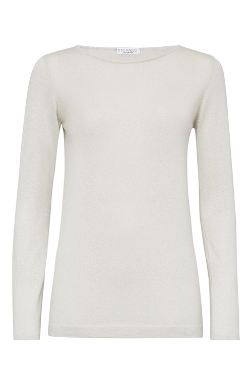 Shop Brunello Cucinelli Sparkling Sweater In White