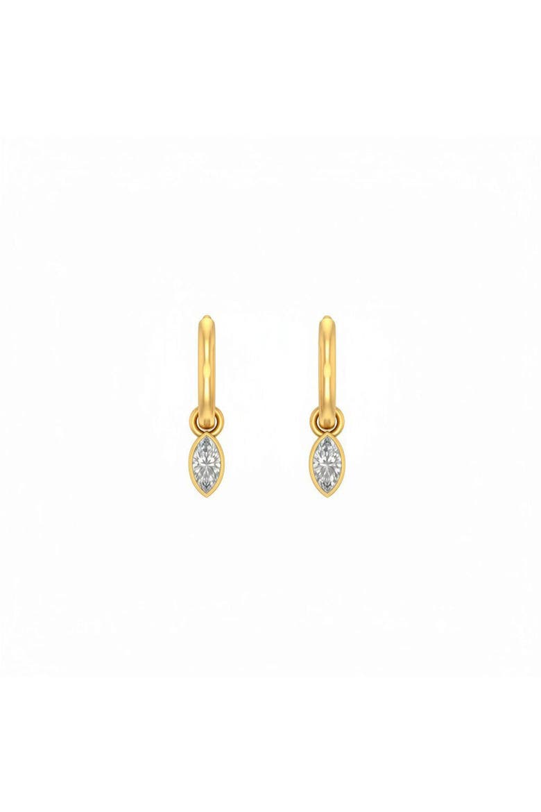 Lab Grown Diamond Encased Marquise Dangle Huggie Earring 14K, Main, color, 14K Gold