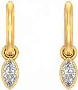 BY ADINA EDEN Lab Grown Diamond Encased Marquise Dangle Huggie Earring 14K
