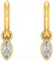 BY ADINA EDEN Lab Grown Diamond Encased Marquise Dangle Huggie Earring 14K