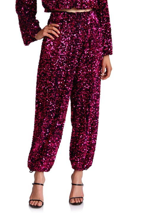 High Waist Sequin Joggers