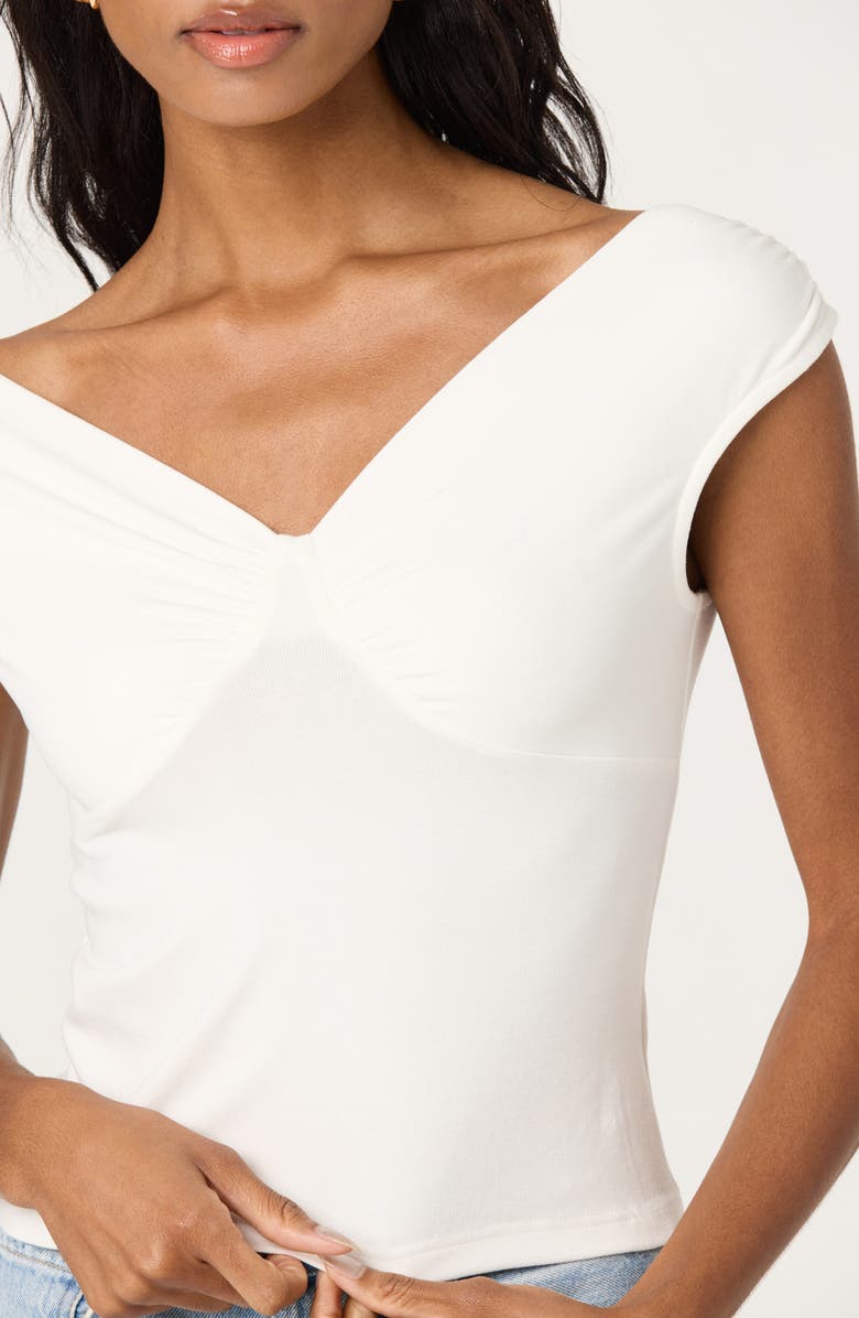 ASTR the Label Ruched Off the Shoulder Top, Alternate, color, Off White