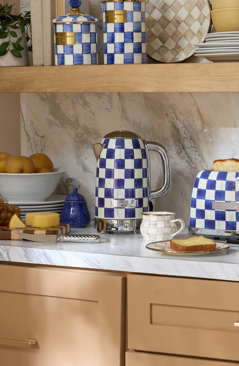 MACKENZIE CHILDS Royal Check Electric Kettle, Alternate, color, Royal
