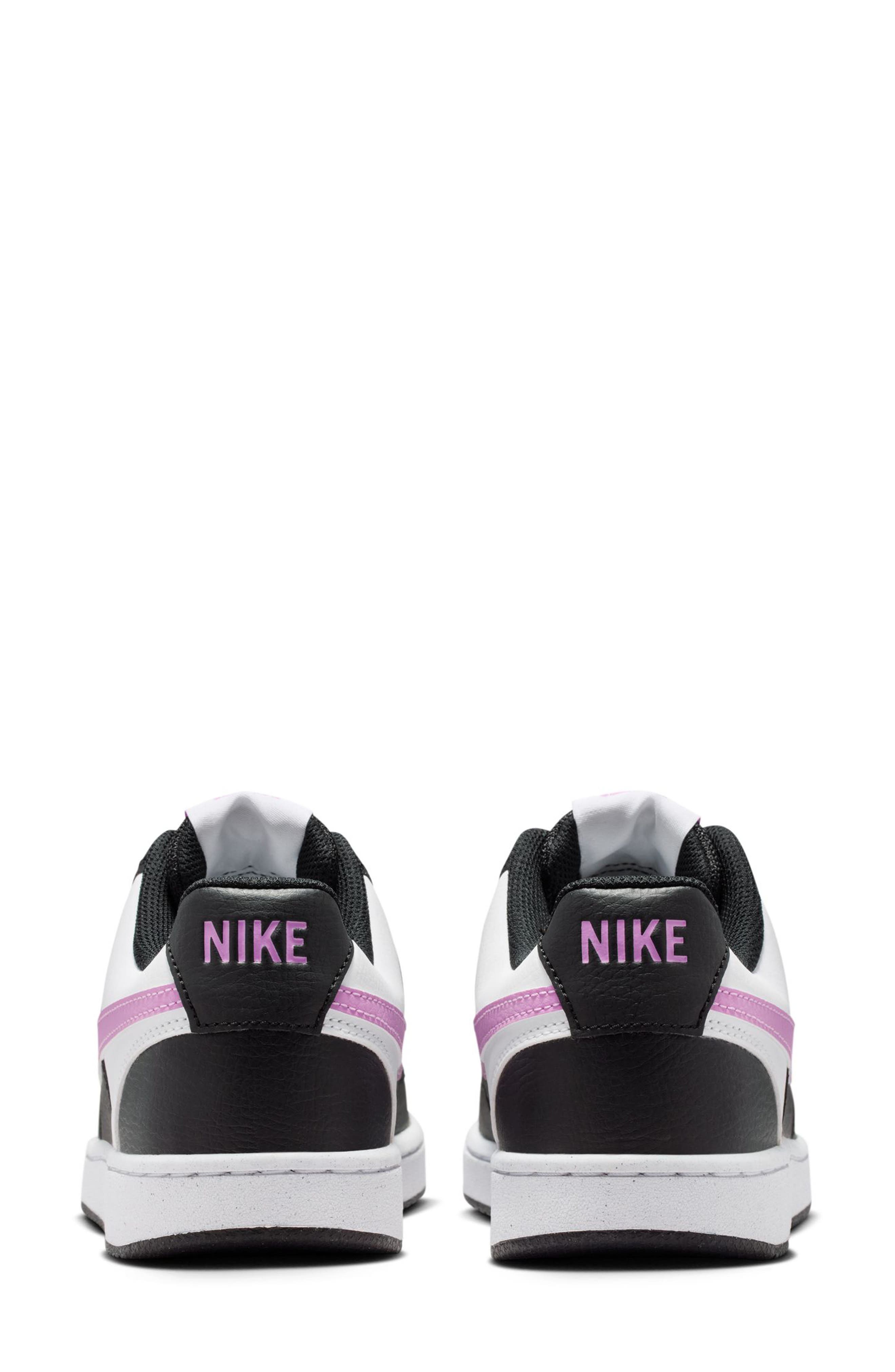 Nike Court Vision Low Sneaker, Alternate, color, Black/ Magenta/ White
