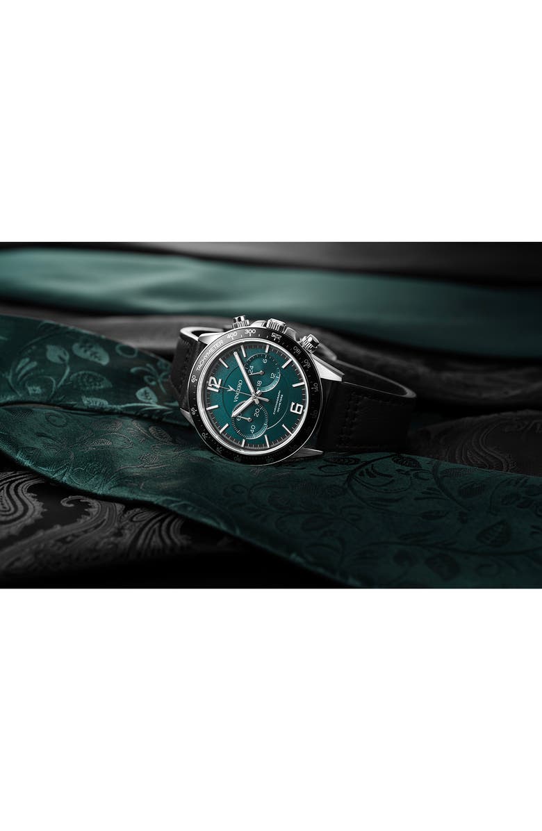 Vincero The Quantum Capsule Apex Pine Chronograph Leather Strap Watch, 42mm, Alternate, color,