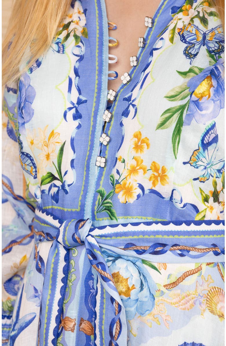 Hale Bob Lakelynn Linen Maxi Dress, Alternate, color, Blue