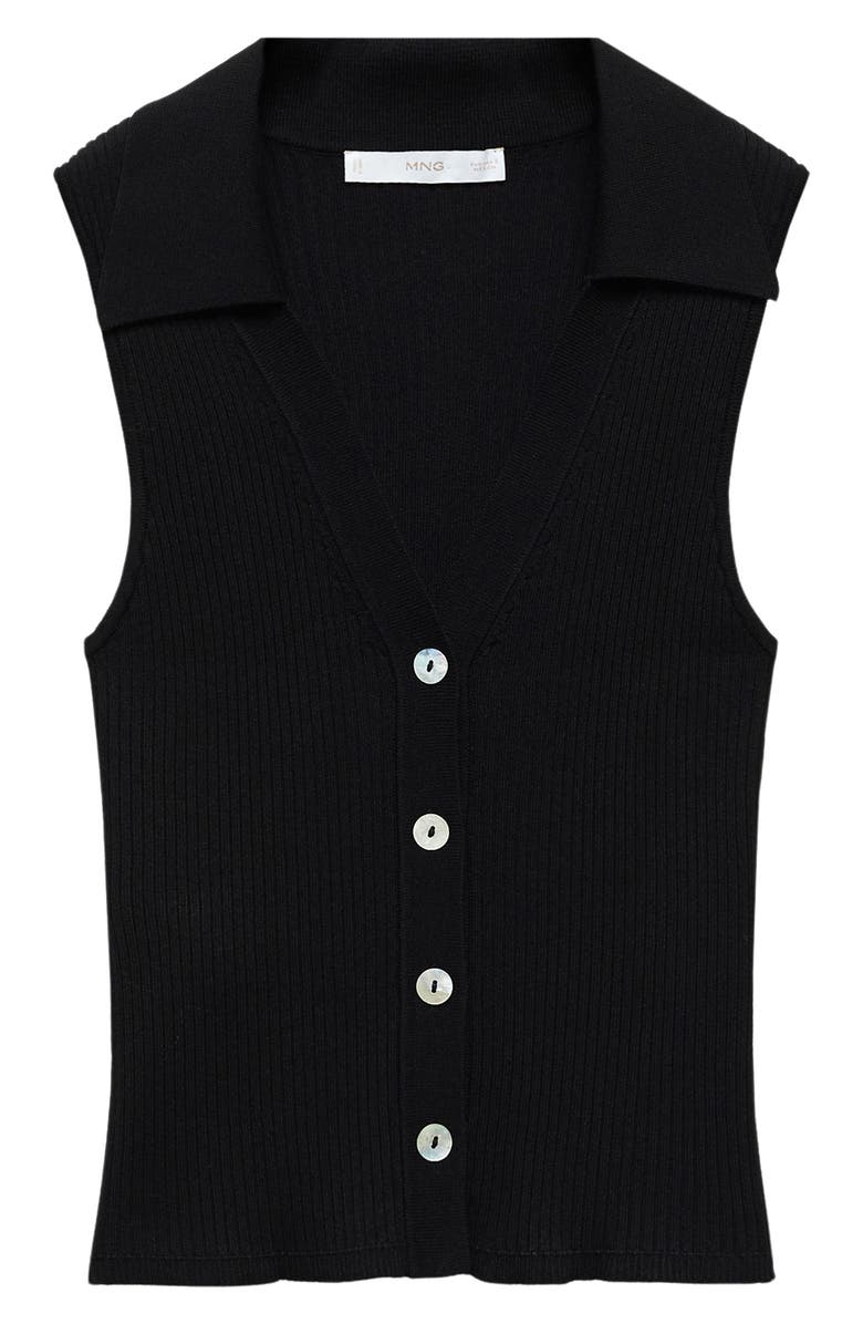 MANGO Sleeveless Rib Sweater, Alternate, color,