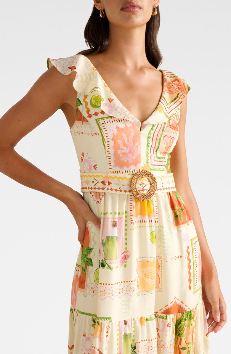 Ever New Layne Belted Midi Dress, Alternate, color, Almada Holiday