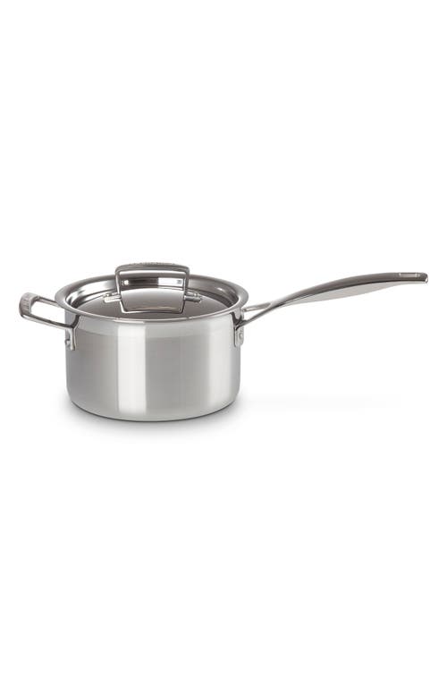 Le Creuset 3-ply Stainless Steel Saucepan With Lid Helper Handle 18cm In Stainless Steel