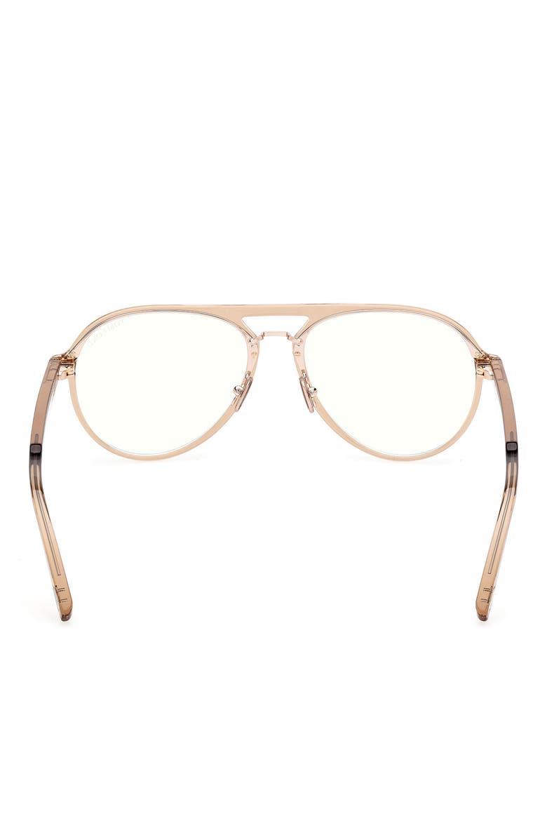 57mm Pilot Blue Light Blocking Optical Glasses, Alternate, color, CHAMPAGNE / T LOGO