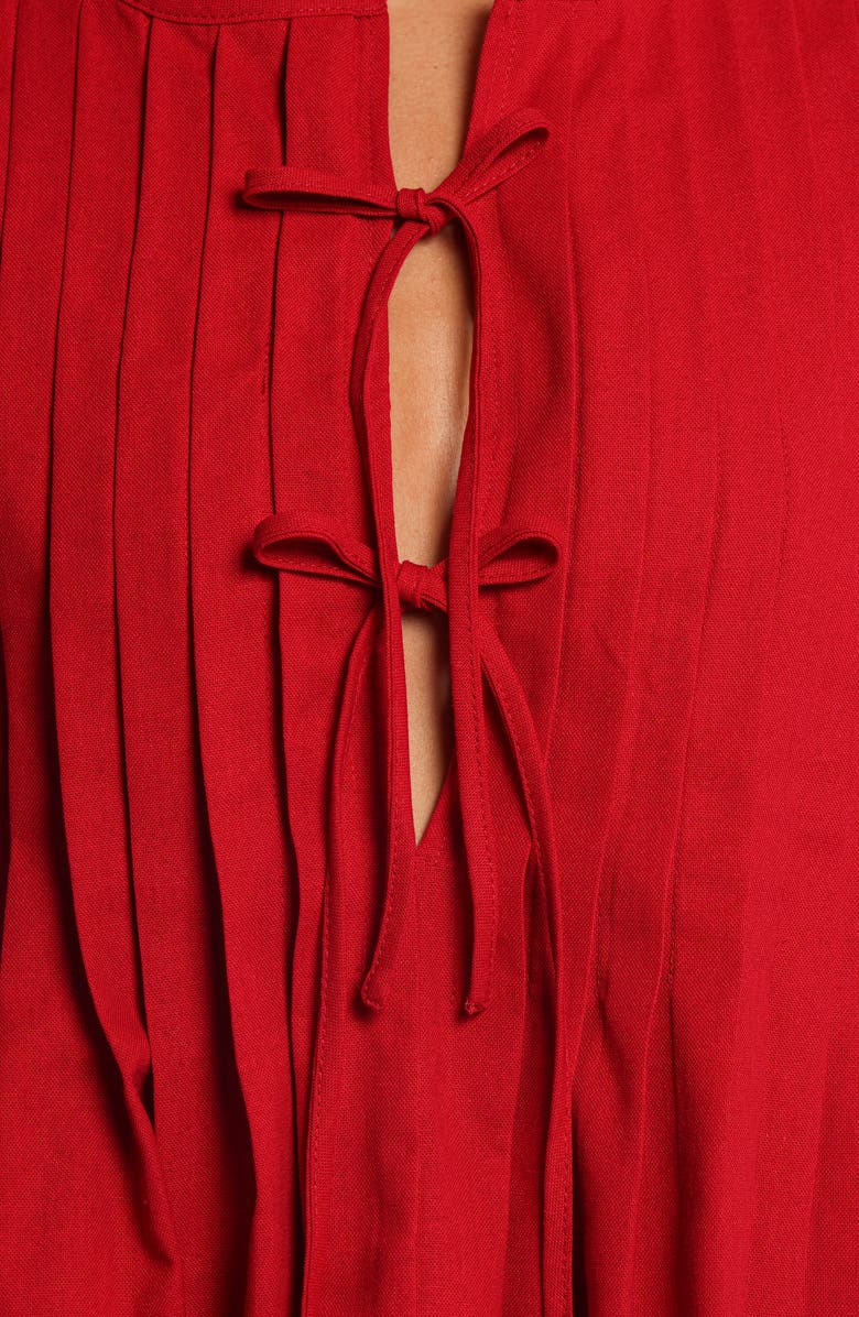 Delia Tie Front Pleat Tank