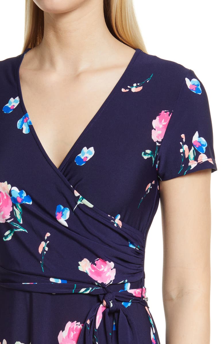 Eliza J Floral Print Faux Wrap Maxi Dress, Alternate, color,