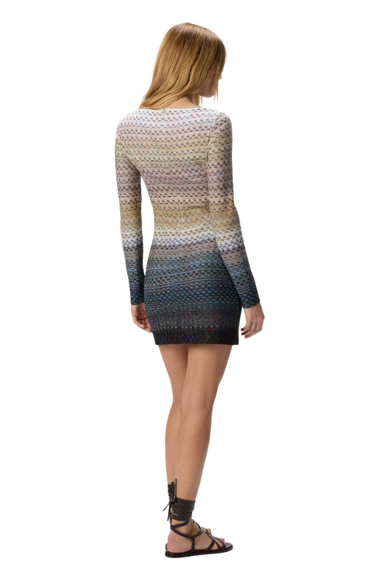Missoni Mini Boat-neck Dress With Staggered Knit, Alternate, color, Blue