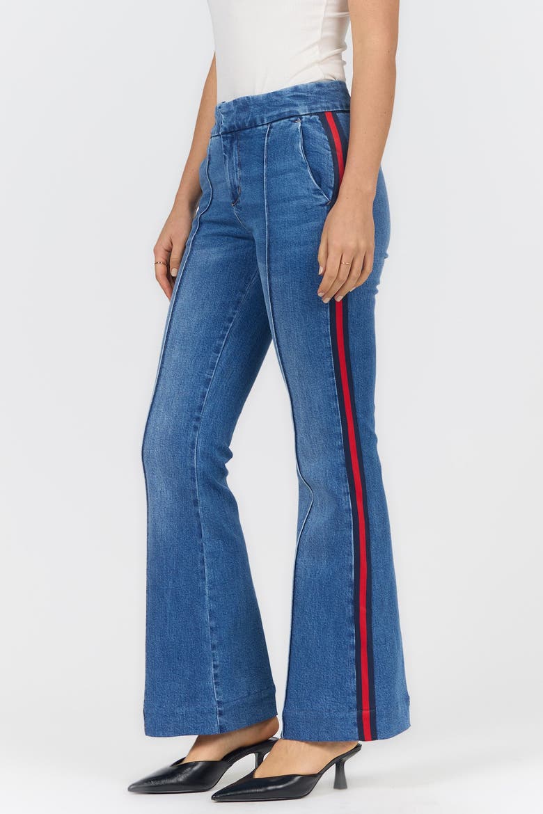Florence Mid Rise Side Stripe Bootcut Jeans, Alternate, color, Medieval