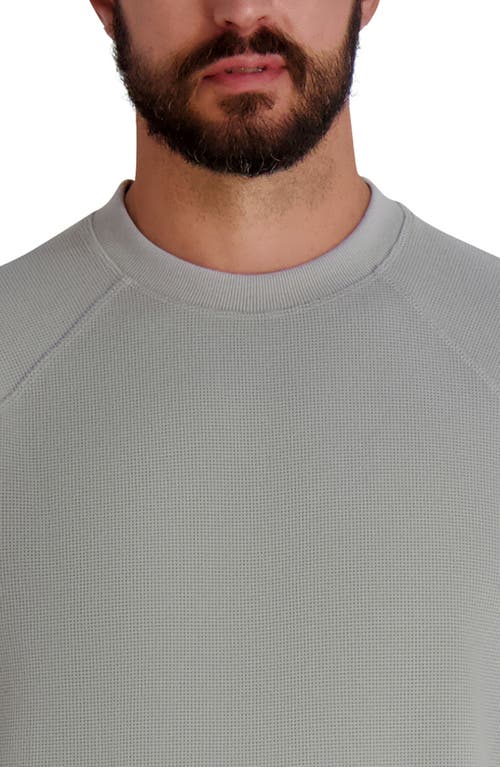 Karl Lagerfeld Oubboo Mock Neck Waffle Knit T-shirt In Gray