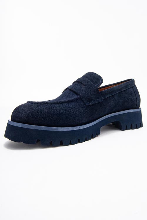 Forever & Always Shoes Vionel Leather Loafer In Blue