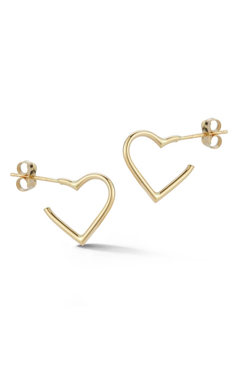 Ember Fine Jewelry Heart Hoop Earrings, Main, color, Gold