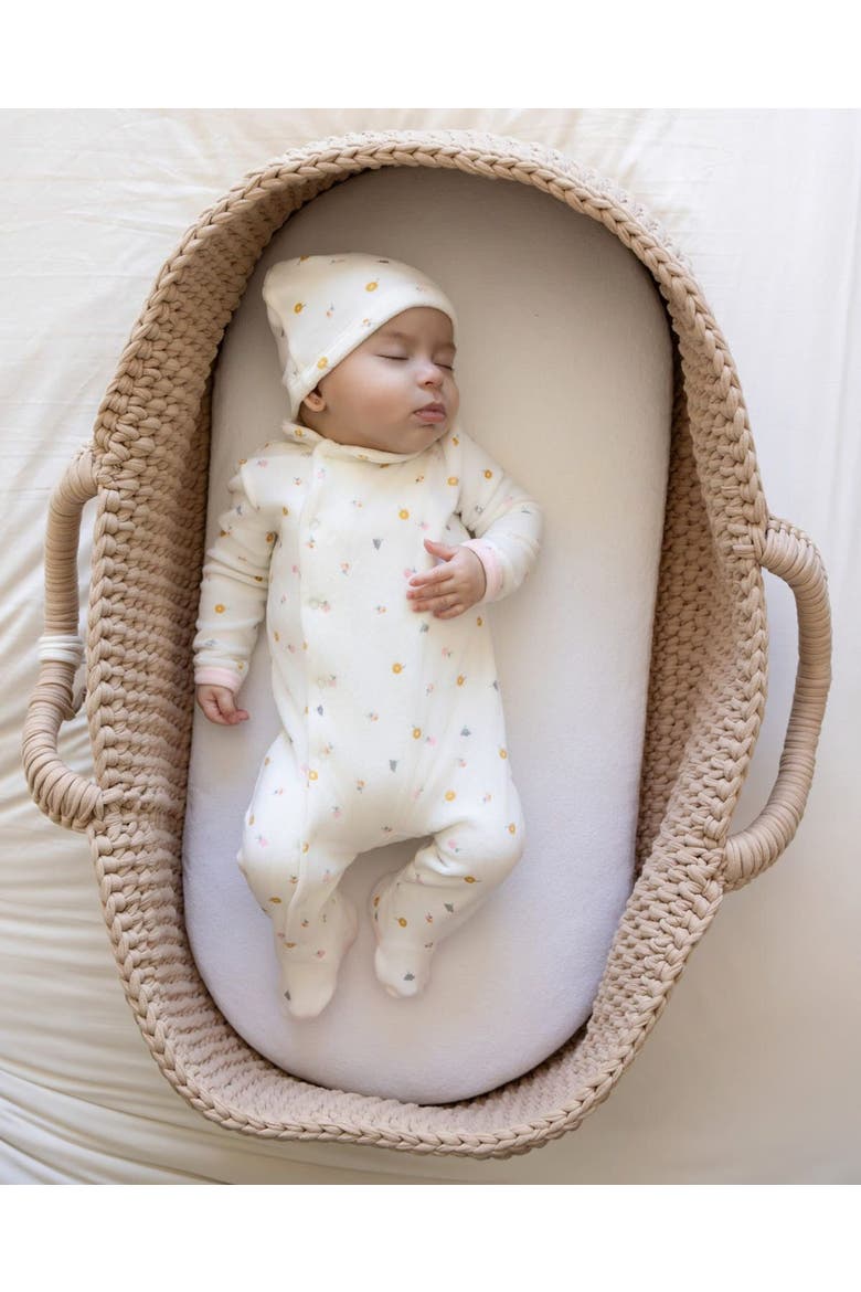 2 Piece Baby Cotton Rich Velour Footie Set, Alternate, color, Marshmallow