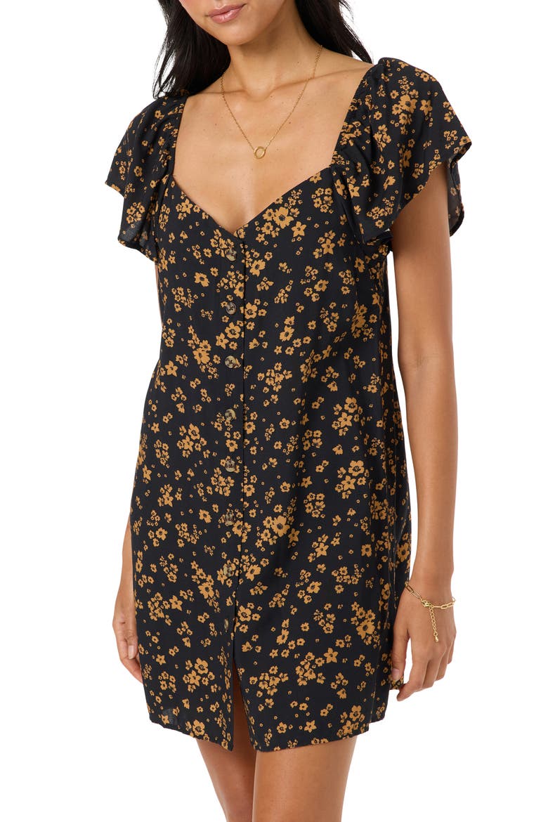 Adalyn Maya Flora Minidress, Alternate, color, BLACK