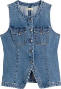 Madewell Denim High Crewneck Vest